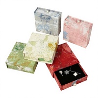 Boîte à tiroir rectangulaire à boutons perlés, vente en gros d'usine, boîte à bijoux et accessoires, boîte à bagues en papier gaufré spécial