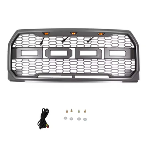 Rejilla de malla estilo Raptor en negro mate con emblema y luz LED para Ford <span class=keywords><strong>F150</strong></span> (modelos 15-17) - Product Image 4