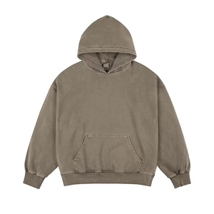 Sweat à capuche pour homme personnalisé, streetwear de haute qualité, 500g, lavé, coupe courte, lourd, délavé à l'acide, sweat à capuche pour homme, sweat à capuche pour homme - Product Image 3