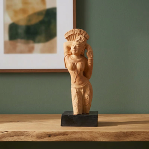 Sculpture Alasa Nayika inspirée de l'art des temples indiens du Xe siècle, figurine de beauté céleste, réplique de musée, décoration - Product Image 2