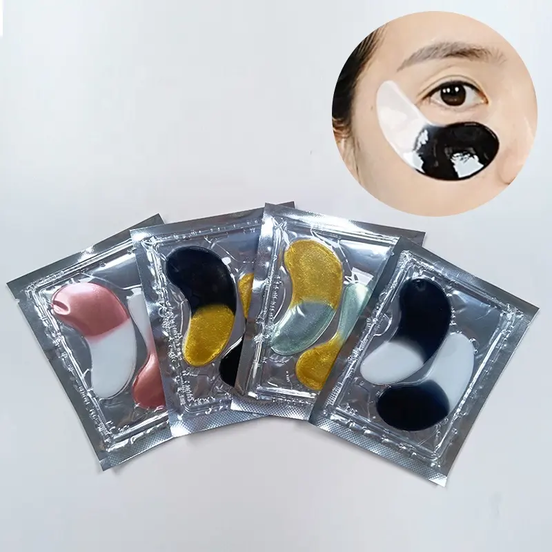 Patch de gel personnalisé pour les yeux éliminant les poches Patchs de gel hydratant au collagène pour les yeux Style tendance Deux couleurs mélangées Patchs de gel pour les yeux