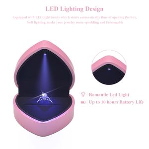 Luxury New Round Velvet LED Lighting Jewelry <b>Box</b> Flip <b>Ring</b> <b>Box</b> Pendant Necklace Gift Jewelry Packaging <b>Box</b> Wholesale - Product Image 2