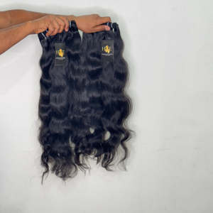Cheveux alignés sur les cuticules du temple indien vendeurs de cheveux humains brésiliens cheveux indiens ondulés bruts de temple non transformés en gros - Product Image 2