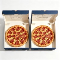 Cajas de Pizza Corrugadas Impresas con Material Reciclable, Caja Cuadrada Desechable para Empacar Comida para Llevar
