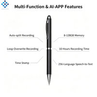 Enregistreur vocal numérique Q90A, type stylo, en alliage de cuivre, 22,3 g, 10 heures d'enregistrement, mini enregistreur vocal, câble 3,5 mm, pour étudiants, conférences