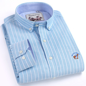 <span class=keywords><strong>Camisas</strong></span> de Manga Larga de Algodón Puro <span class=keywords><strong>Oxford</strong></span> a Rayas de Alta Calidad para <span class=keywords><strong>Hombre</strong></span> - Product Image 2