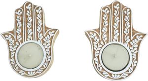 Porte-bougies décoratifs élégants en bois faits à la main avec impression au bloc, pour Diwali, culte, Noël, mariages et cadeaux de pendaison de crémaillère - Product Image 5