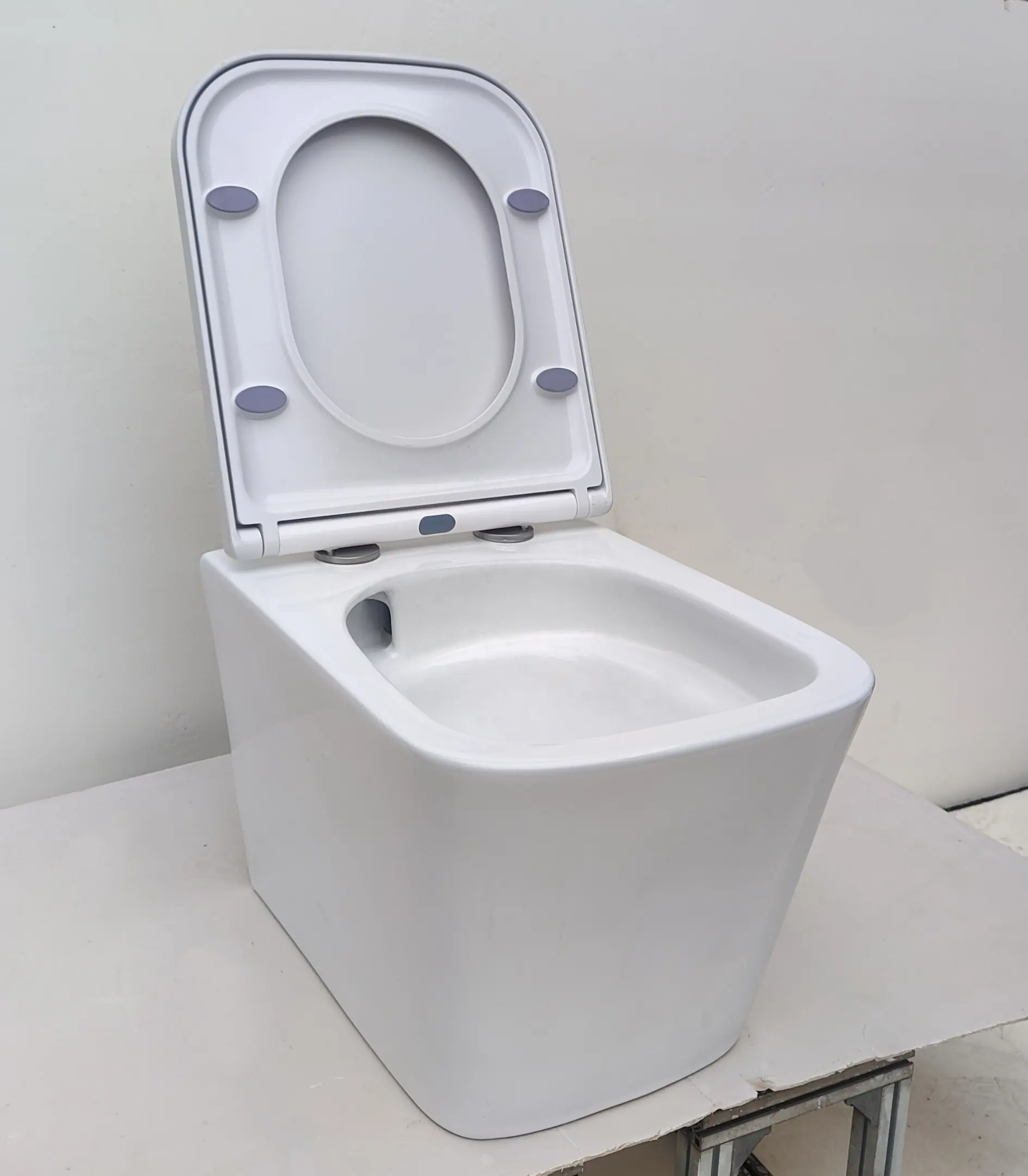 Diskon besar dinding gantung Toilet mangkuk keramik dinding terpasang tersembunyi gravitasi siram Inodoro lemari air