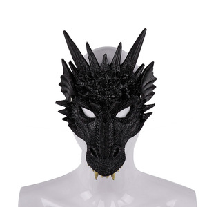 Wholesale price 3D Dragon <strong>Mask</strong> Halloween Party Costume Cosplay <strong>Scary</strong> Animal Half Face <strong>Masks</strong> Unisex Adult Medieval Fantasy Dragon Half <strong>Mask</strong> - Product Image 2
