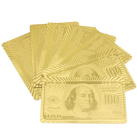 Jeu de cartes de Poker, luxe, feuille d'or 24K, étanche