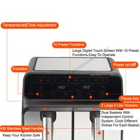 Friteuse à air 8lsmart Appareils de cuisine électrique en ligne Offre Spéciale numérique Freidora De Aire Friteuses à écran tactile OEM Gua carré