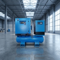 Compresseur d'air rotatif à vis professionnel électrique industriel silencieux OEM ODM 10 CV 7,5 kW 8 bars robuste 500 litres