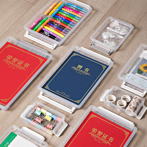 A4 Transparent <b>Document</b> <b>Storage</b> <b>Box</b> Rectangle Stackable With Lid For Home Office Use - Product Image 4