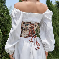 Corset amincissant à imprimé floral disponible, lingerie sculptante sexy pour femme, bustier vintage en jean, gaine amincissante