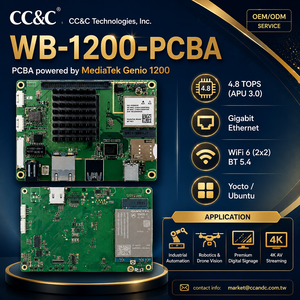 บอร์ด PCBA AI แบบฝังคุณภาพพรีเมียม 4.8 TOPS รุ่นใหม่ล่าสุด Genio 1200 สำหรับพัฒนาอุปกรณ์มัลติมีเดีย - Product Image 1