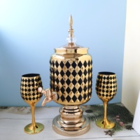 Ensemble de pichets en verre réutilisables de grande capacité, design européen fait à la main, couleur personnalisable, boîte cadeau pour les fêtes, jus, boissons