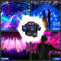 150W LED Moving Head DJ-Lichter 4-in-1 RGBW Beam 6-Arm-Bienenauge-Effekt Rot Grün Sternenhimmel Weiß Bernstein Beleuchtung für Partys Weihnachten