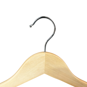 Cintres en bois massif naturel pour usine, cintres à vêtements et manteaux avec pinces, antidérapants, durables, pour armoire et salle de bain - Product Image 5