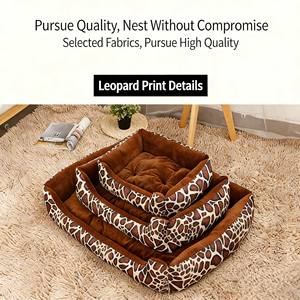ที่นอนสัตว์เลี้ยงลายสก็อต ดีไซน์อบอุ่น สำหรับสุนัขและแมว ทนทานต่อการกัดแทะ  วัสดุหนังกลับ นุ่มสบาย ลายเสือดาว ผ้าฟลีซอาร์กติก - Product Image 3