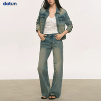 Ensemble Denim Femme Vintage Lavé Veste Jean Large Taille Haute Décontracté Été 2026 Grossiste
