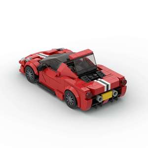 Famoso Auto Deportivo Rojo MOC Compatible con Rompecabezas de Partículas Pequeñas, Bloques de Construcción para Niños, Juguetes de Plástico ABS - Product Image 4