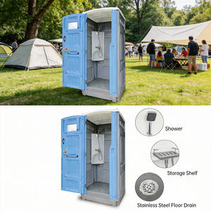 Unité de salle de bain portable en plastique durable pour l'extérieur, installation rapide, douche mobile, toilettes préfabriquées pour événements et camping - Product Image 5