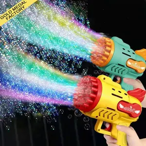 Pistol gelembung elektrik otomatis sabun roket mesin gelembung anak lampu LED Blower mainan anak hadiah pesta baru Gag mainan
