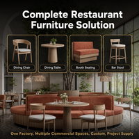 Ensemble de mobilier de restaurant de luxe sur mesure, sièges de banquettes modernes, table de salle à manger commerciale, chaise, café, boutique de café, hôtel, bar, design en bois
