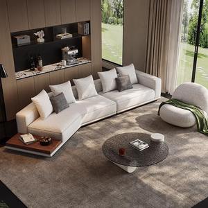 Canapé <span class=keywords><strong>de</strong></span> Salon Design Italien Minimaliste Horizon Coton Lin Léger Luxe Irrégulier Tissu pour Grand Appartement Villa - Product Image 4