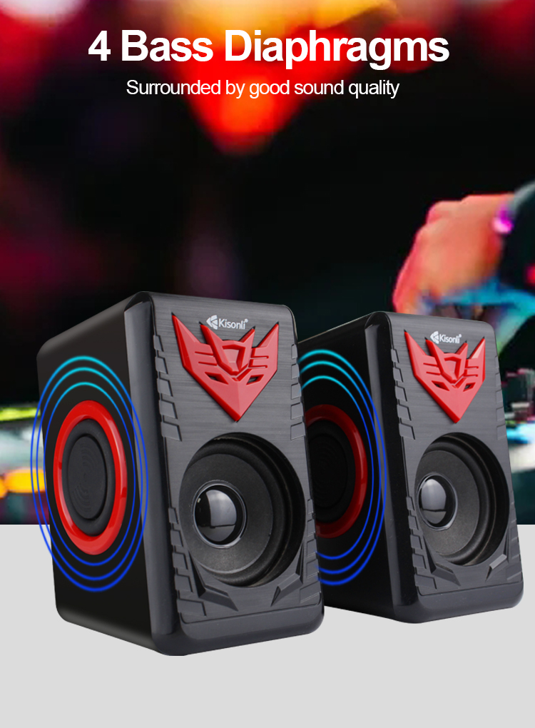 Kisonli speakers studio professional audio USB wired active  speaker