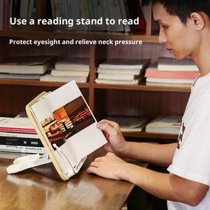 R20 dudukan baca & rak buku kayu Multi posisi dapat disesuaikan dengan Bookend & penyangga buku Desktop Laptop mendukung rak - Product Image 2