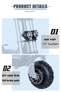 JLM E5B Livraison en <span class=keywords><strong>3</strong></span>-7 jours Stock UE Trottinette électrique puissante 6000W 60V 40Ah Pneu 11 pouces Amortisseur hydraulique Lumière RGB Vente en gros - Product Image 5