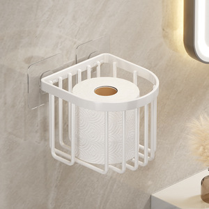 Panier de rangement mural rectangulaire en métal durable pour salle de bain, support pour papier toilette et mouchoirs - Product Image 3