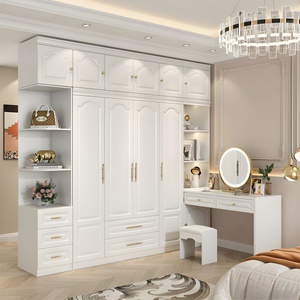 Factory Custom Modern Bedroom Furniture Large Storage Cabinet Corner Closet Wardrobe <strong>with</strong> Makeup <strong>Dressing</strong> <strong>Table</strong> for Couple - Product Image 3