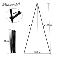 Soporte de trípode plegable ajustable, caballete de artista de metal y hierro, caballete triangular para pintura, para lienzo, letreros de boda, exhibición de pósteres