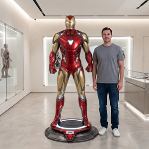Statua a grandezza naturale di <span class=keywords><strong>Iron</strong></span> <span class=keywords><strong>Man</strong></span> Mark 85 dei Marvel <span class=keywords><strong>Avengers</strong></span> con luce LED, scultura da collezione in resina di fibra di vetro dipinta - Product Image 4