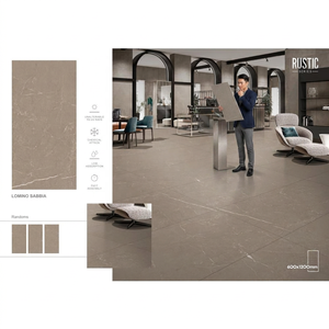 Rustic Brown Glazed Porcelain Floor Wall Tiles Morella Brown 600x1200mm Non Slip Interior Collection - Product Image 3