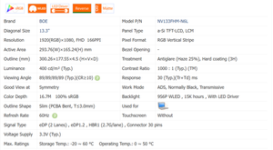 13,3 дюймов панель NV133FHM-N6L 1920*1080 60 Гц ЖК-дисплей EDP/30Pin ноутбук дисплей для Dell 7300 - Product Image 5