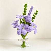 Kit de Bricolage Bouquet de Fleurs de Lys Violets – Ensemble d'Arrangement Floral Fait Main pour Décoration de Bureau, Cadeau Festif, Loisirs Créatifs