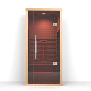 Lusso in vetro marrone lontano vicino al medio infrarosso saune combinazione ceramica carbonio tubo alogeno sauna secca sauna infrared in vendita