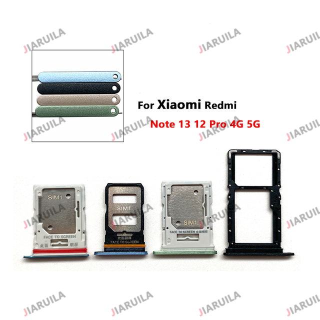 Mobile Phone Accessories Sim Card Tray for Xiaomi Redmi Note 12S 12 Note 13 12 Pro 4G 5G Sim Holder Slot Plate Replacement Part
