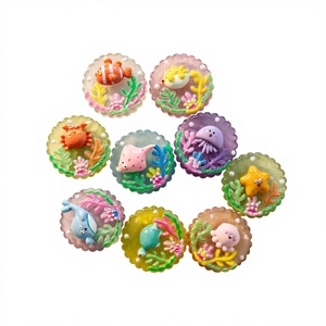 Lote de 100 Piezas de Figuras de Animales Marinos Artificiales de Resina que Brillan en la Oscuridad, Surtido de Peces, Estrellas de Mar y Cangrejos, Adornos Navideños - Product Image 1