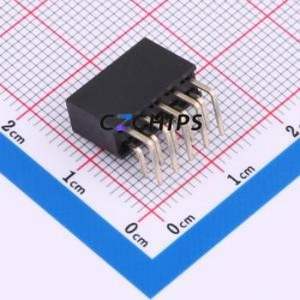 HC-PM254-8.5H-2x5PW Pin Socket Bent Lead Through Hole,P=2.54mm Connector 2x5P 2.54mm 2.54mm Square Hole - Product Image 2