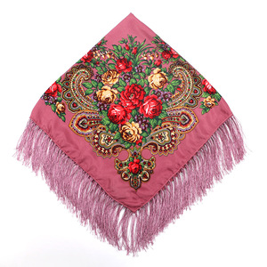 Vintage Blue <strong>Boho</strong> Headscarf Traditional Slavic Floral Design Square Traditional Shawl for Autumn for <strong>Men</strong> and Women - Product Image 5