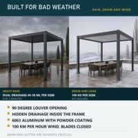Pergola à lames orientables en aluminium, toit motorisé, gazebo résistant au vent, lames rabattables, drainage dissimulé, auvent pour patio, jardin, cour arrière