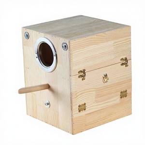Caja de Cría para Loros, Jaula Vertical de Madera Sólida para Pájaros, Nido de Incubación Cálido para Crías de Peony y Tiger Skin - Product Image 1