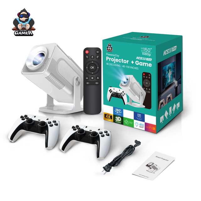 Wholesale Price LED WiFi 6 HD 1080P Portable Games Projector with Game Controller Home Theater Android