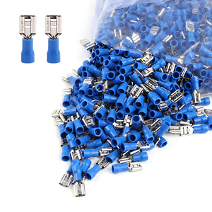 Konektor Kabel Listrik Crimping Seri FDD 22-10AWG PVC PA Kuningan, Terminal Kabel Crimping Female Disconnect Spade Pra-insulasi - Product Image 1