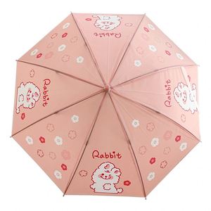 Parapluie Transparent pour Enfants Motif Dessin Animé Poignée Droite Design Mignon Filles Garçons Maternelle Bébé Élèves du Primaire Jour de Pluie - Product Image 4