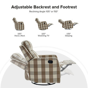 Sillón Reclinable Manual DOSER, Moderno y Minimalista, con Marco de Madera y Tapicería de Tela, Ajustable, Individual, para Sala de Estar, Cine en Casa - Product Image 4
